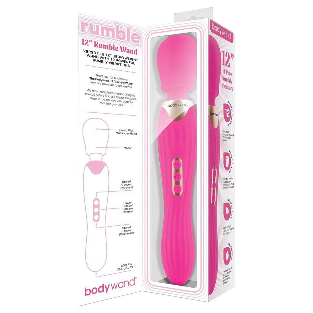 Bodywand RUMBLE WAND 12 Inch - Hot Pink 30 cm USB Rechargeable Massage Wand