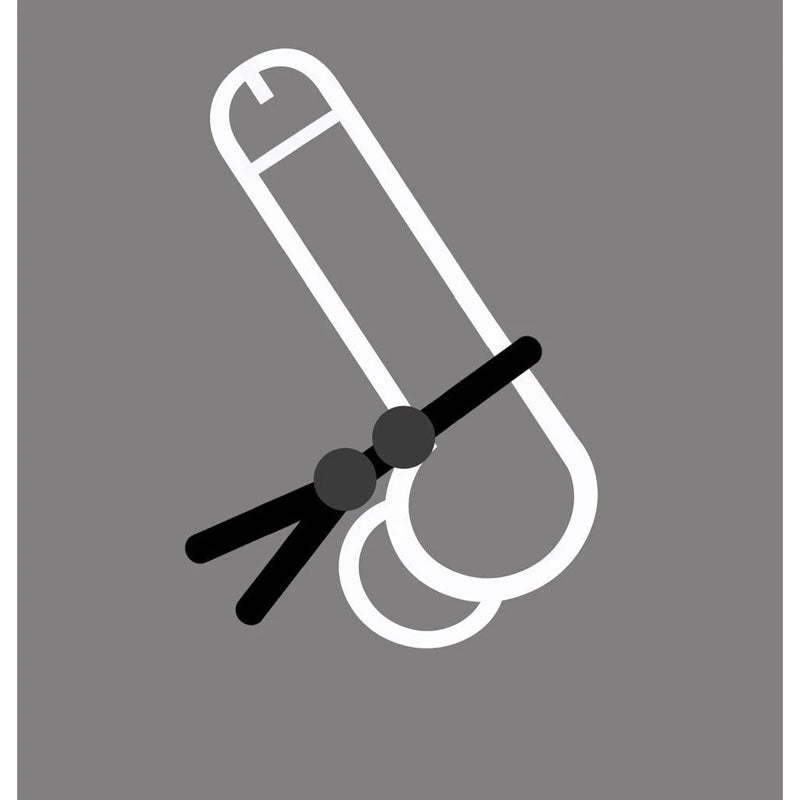 Boneyard Cock Leash Double Cock Ring