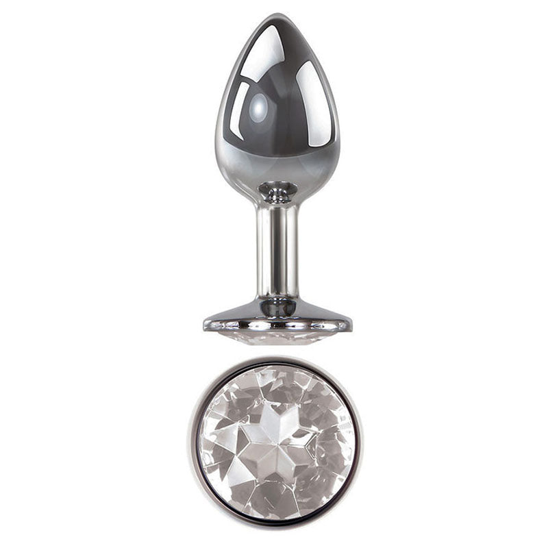 Adam & Eve Clear Gem Anal Butt Plug - Medium