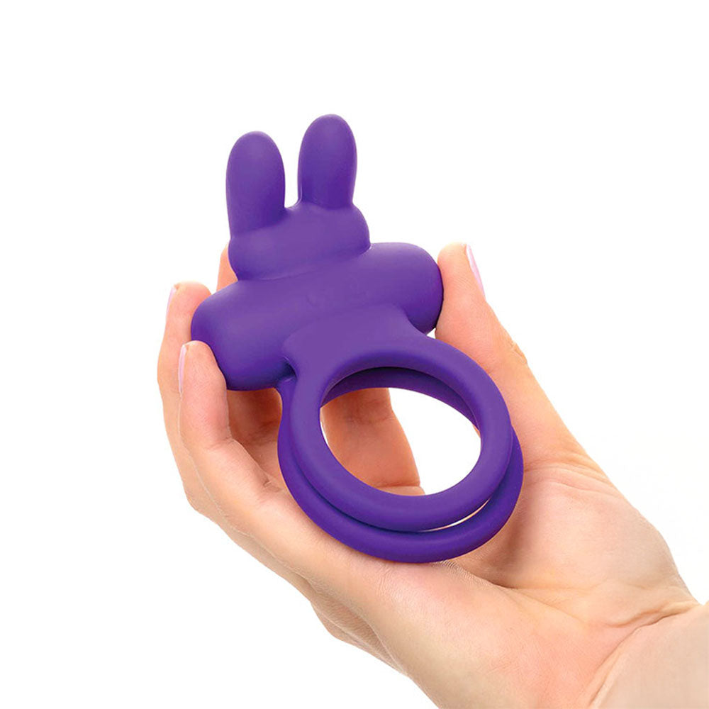 Adam & Eve ROCKIN' RABBIT - Purple Cock & Balls Ring USB Rechargeable