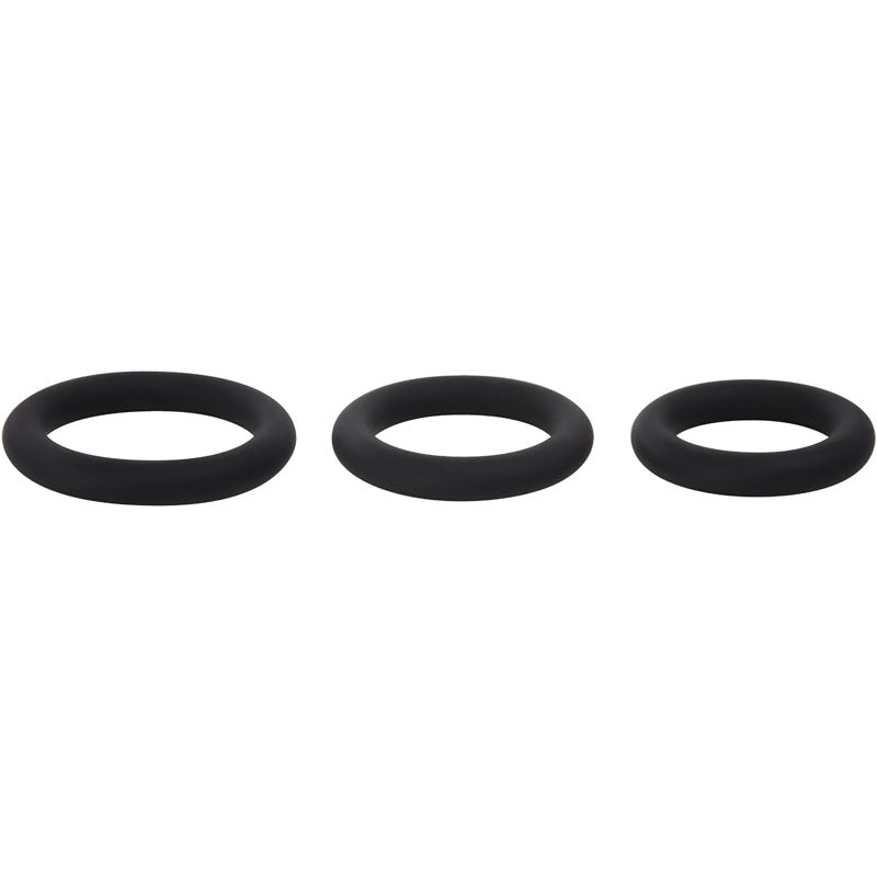 Adam & Eve Silicone Cock Ring Set - Black