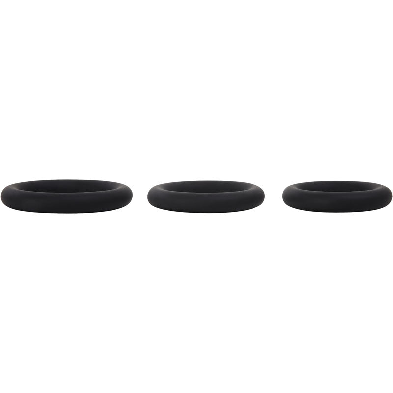 Adam & Eve Silicone Cock Ring Set - Black