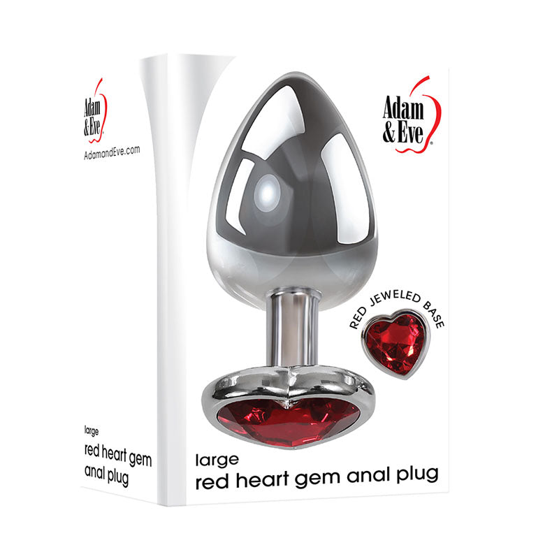 Adam & Eve Red Heart Gen Anal Butt Plug - Large