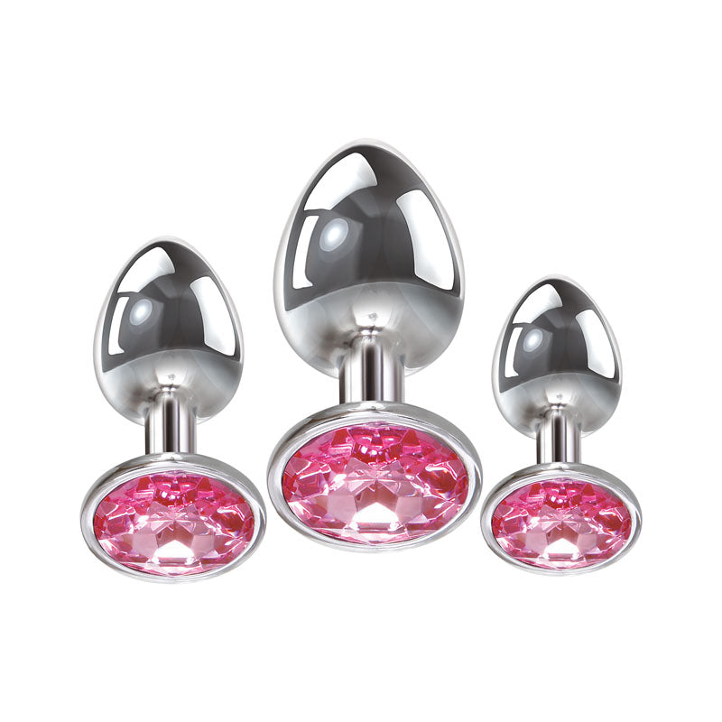 Adam & Eve Pink Gem Anal Butt Plug Set