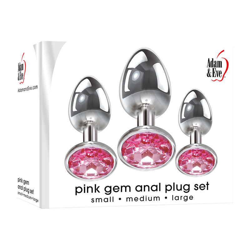 Adam & Eve Pink Gem Anal Butt Plug Set