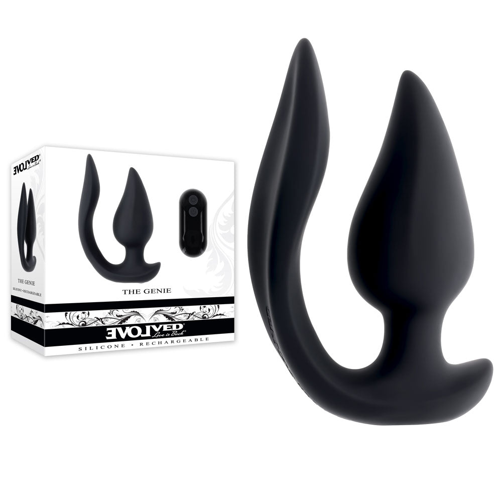 Evolved THE GENIE -  Vibrating Butt Plug with Wireless Remote Black 11.2 cm USB Rechargeable