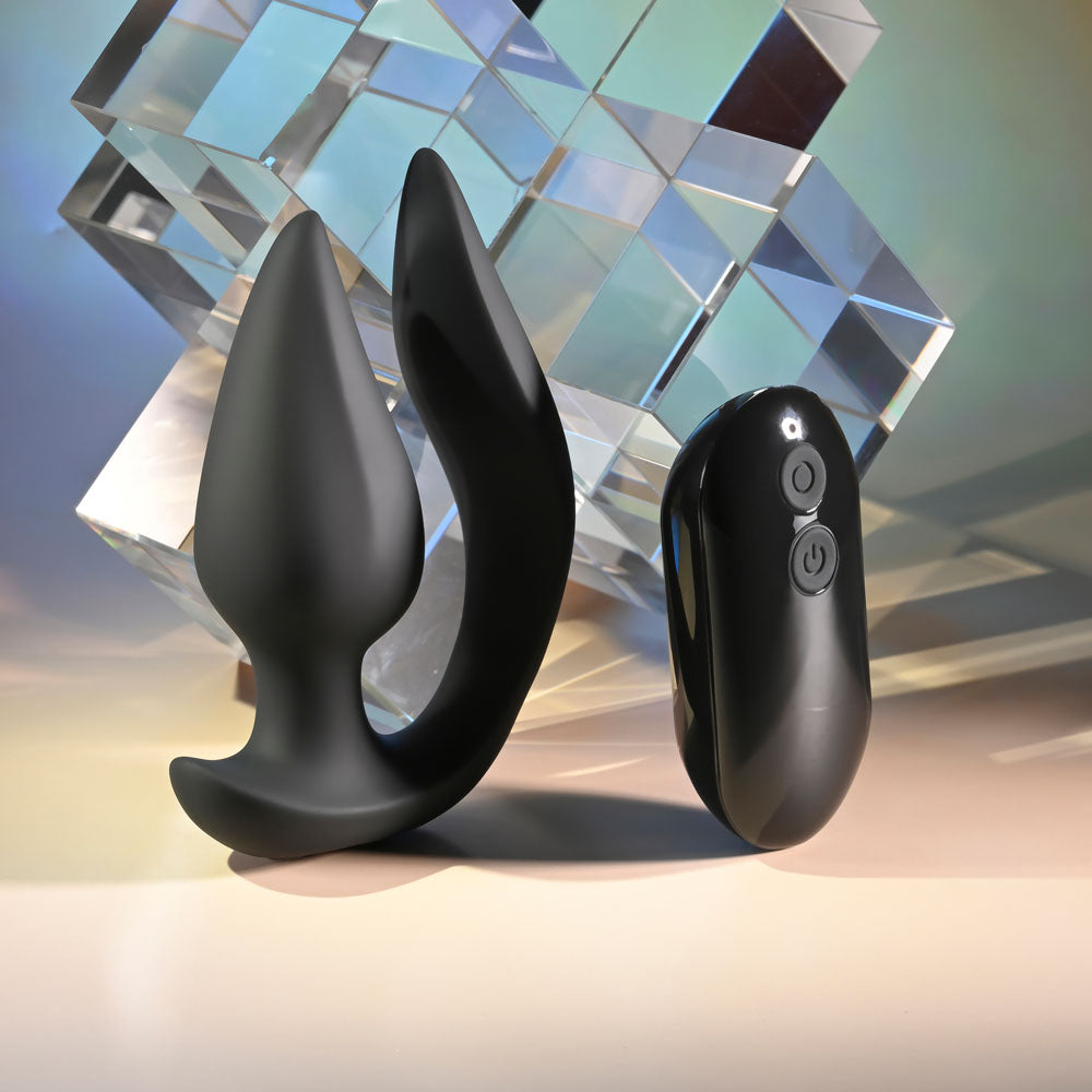 Evolved THE GENIE -  Vibrating Butt Plug with Wireless Remote Black 11.2 cm USB Rechargeable