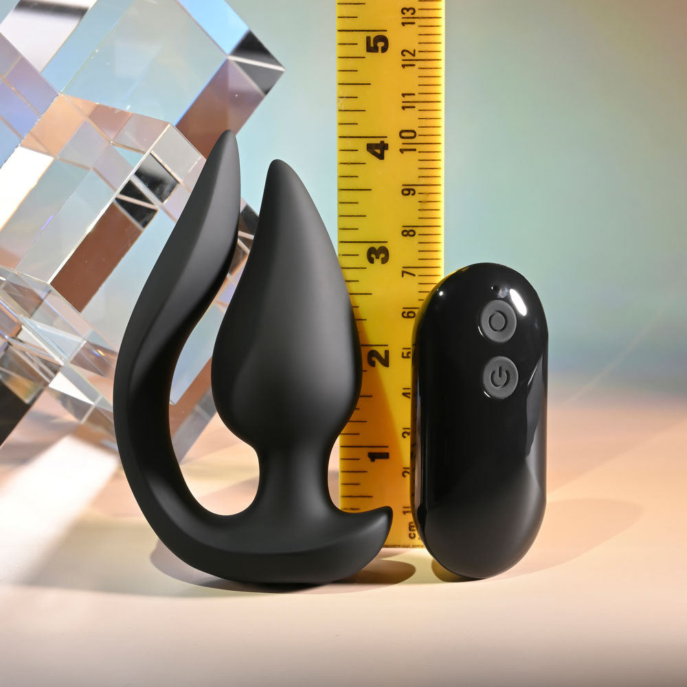 Evolved THE GENIE -  Vibrating Butt Plug with Wireless Remote Black 11.2 cm USB Rechargeable