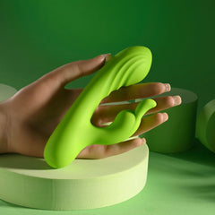 Evolved BRAT BUNNY Rabbit Vibrator - Green 16.2 cm USB Rechargeable