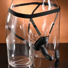 Evolved COME CLOSER - Black USB Rechargeable Vibrating Strap-On with Remote