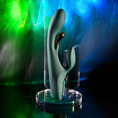 Evolved GOLDEN GODDESS - Green USB Rechargeable Rabbit Vibrator with G-Spot Flicker