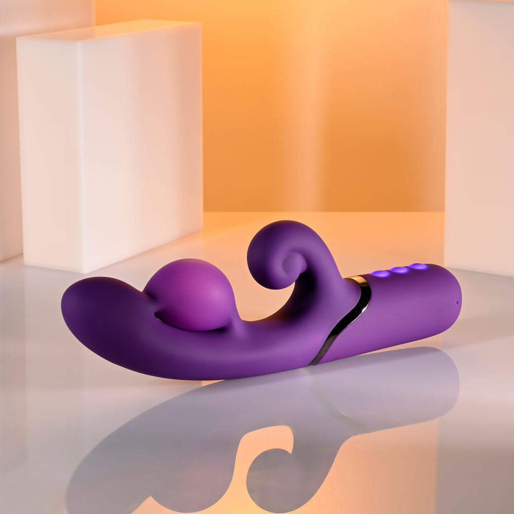 Evolved PLEASURE PUFF Inflatable Rabbit Vibrator - Purple 24.1 cm USB Rechargeable