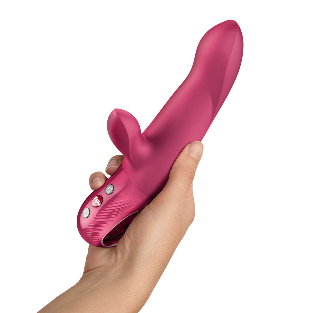 Fun Factory BI STRONIC ARC Raspberry - Raspberry 21.6 cm USB-C Rechargeable Thrusting Vibrator