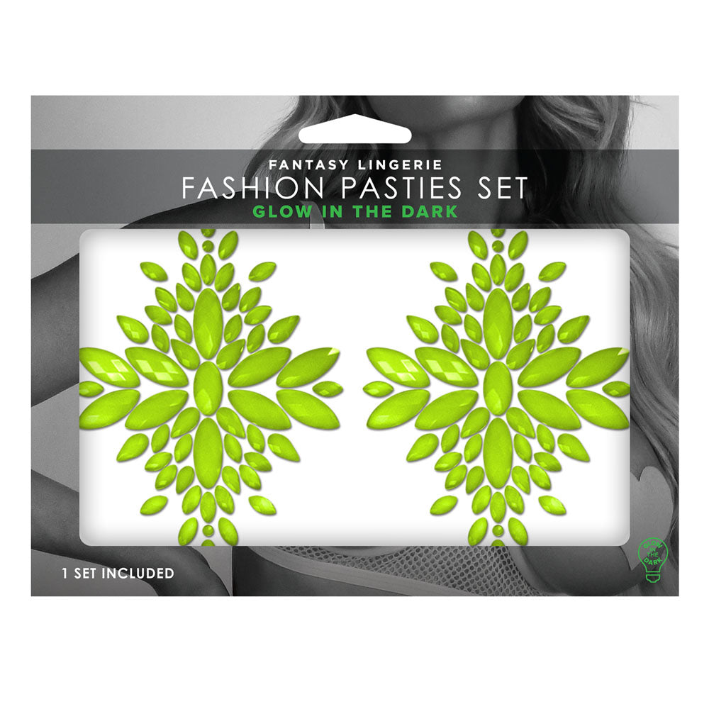GLOW Fashion Green Nipple Pasties Set