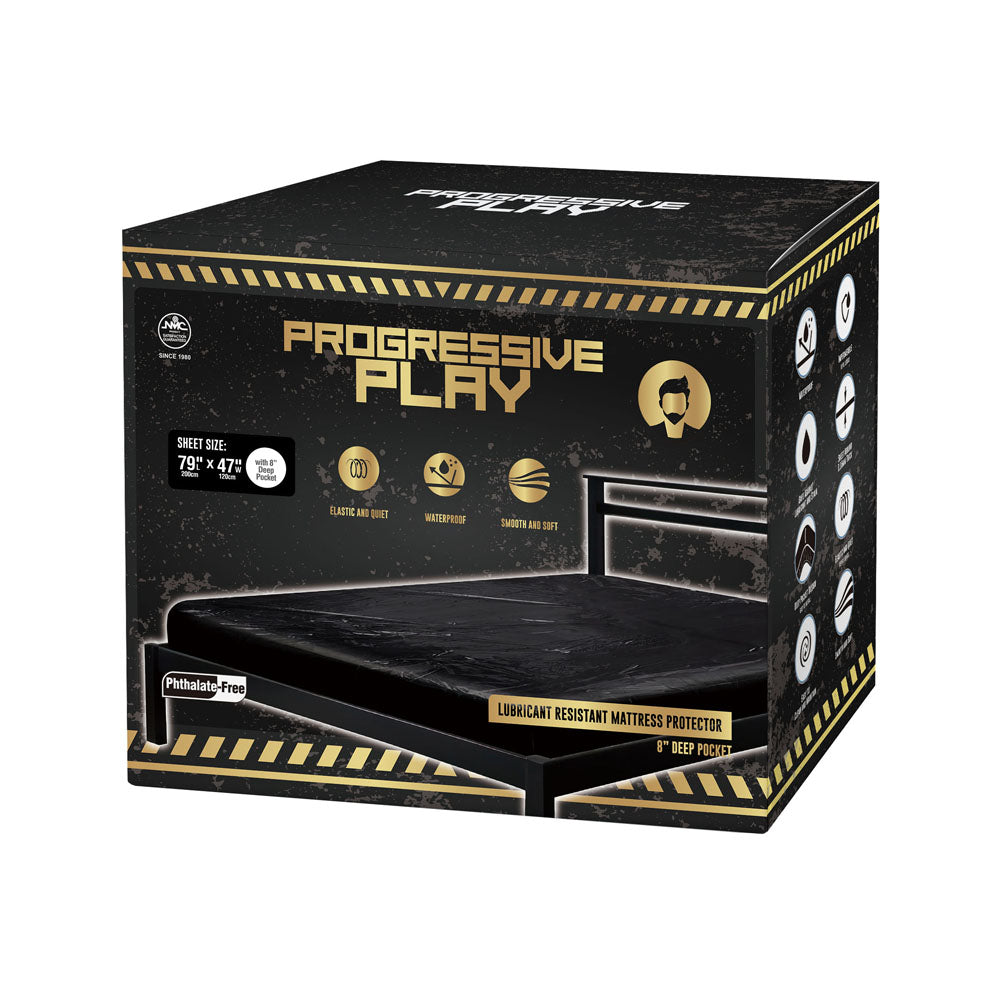 Progressive Play Lubricant Resistant Mattress Protector - Black King Bed Mattress Protector