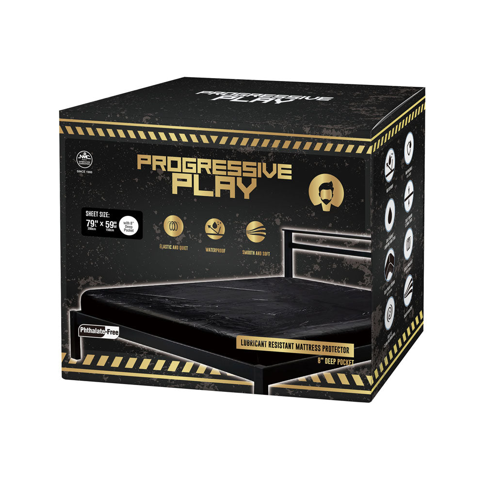 Progressive Play Lubricant Resistant Mattress Protector - Black King Bed Mattress Protector