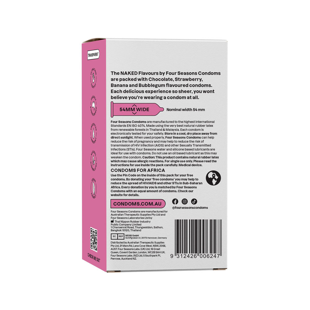 Naked Flavours Condoms 12's 54mm
