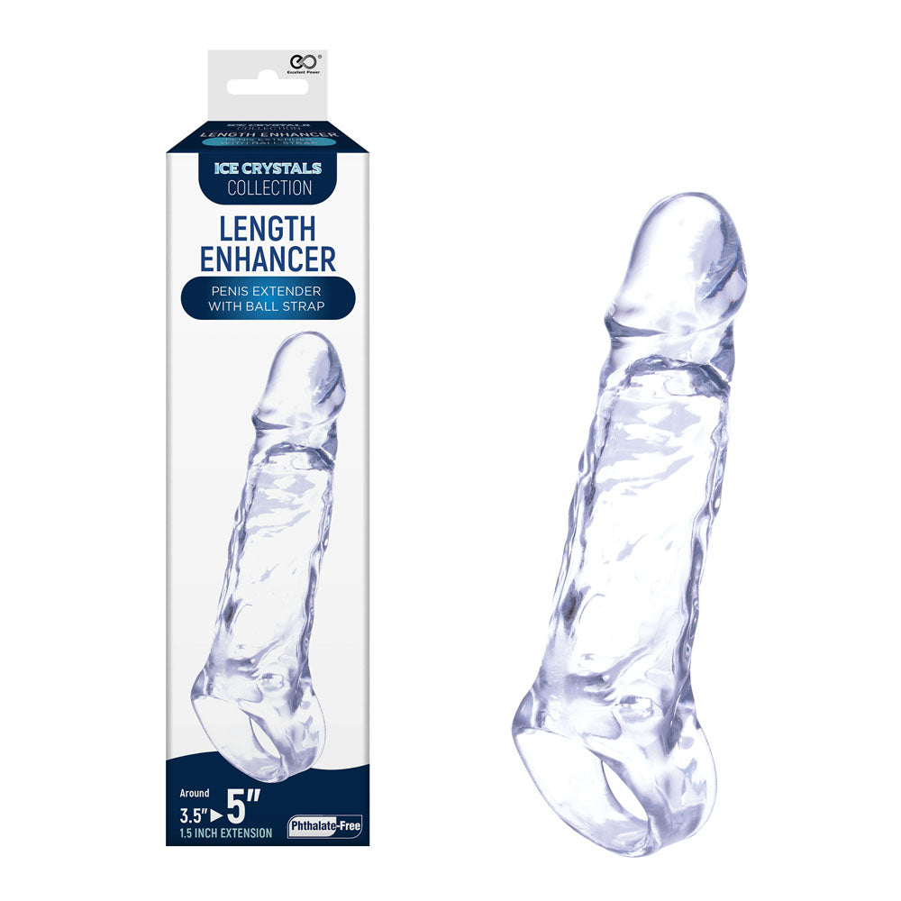 Ice Crystals 1.5 Inch Length Enhancer - Clear Penis Extension Sleeve