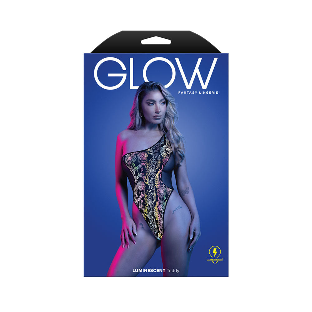 GLOW Luminescent Flash Teddy ML - Black Reflective Teddy - M/L Size