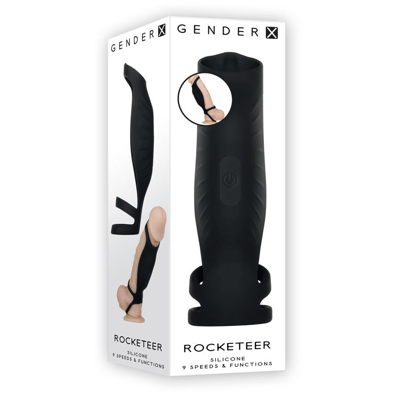 Gender X ROCKETEER Sheath Vibrating Cock Ring Sleeve - Black