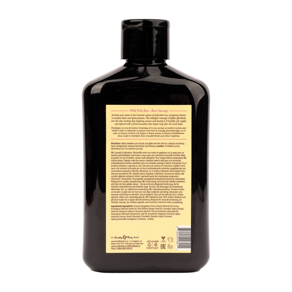 EB Hemp Seed Massage Oil Wild Pink Rose Scented - 250 ml Bottle