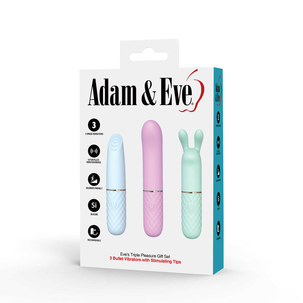 Adam & Eve TRIPLE PLEASURES VIBRATORS - Coloured - Set of 3