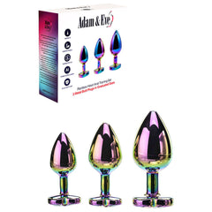 Adam & Eve Rainbow Heart Gem Anal Plug Set – 3 Sizes