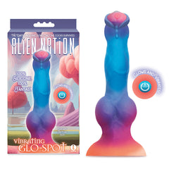 Alien Nation - Glo-Spot - Glow In Dark Coloured Vibrating Fantasy Dong 21.6 cm