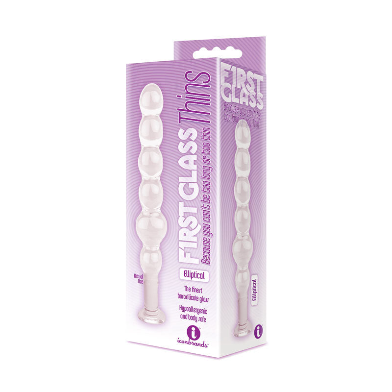 The 9's Glass First Thins Anal Dildo, Elliptical