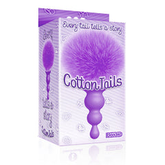 The 9's Cottontails Butt Plug , Beaded, Purple