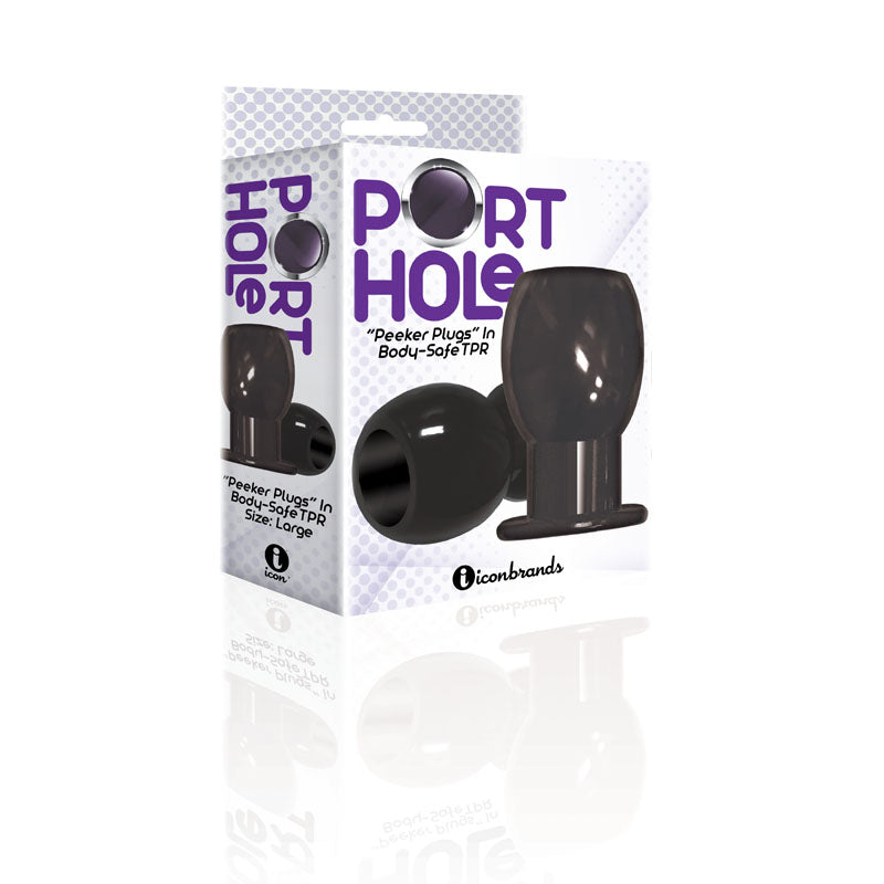 The 9's Port Hole Hollow Butt Plug - Black