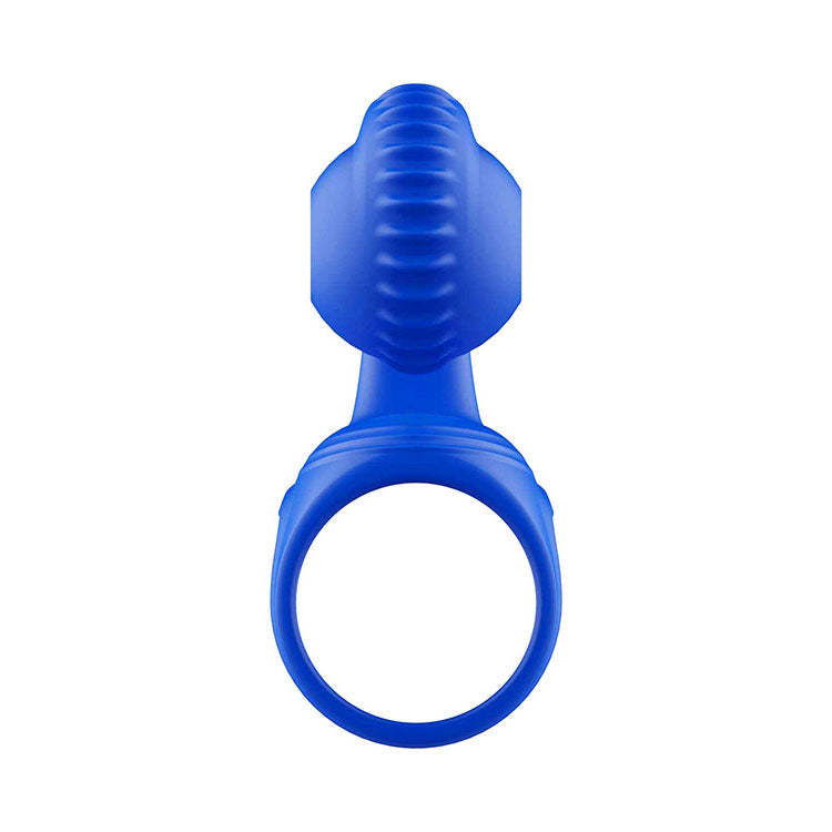Adam & Eve ROCKIN & ROLLIN SNAIL - Blue Vibrating Couples Cock Ring Cage