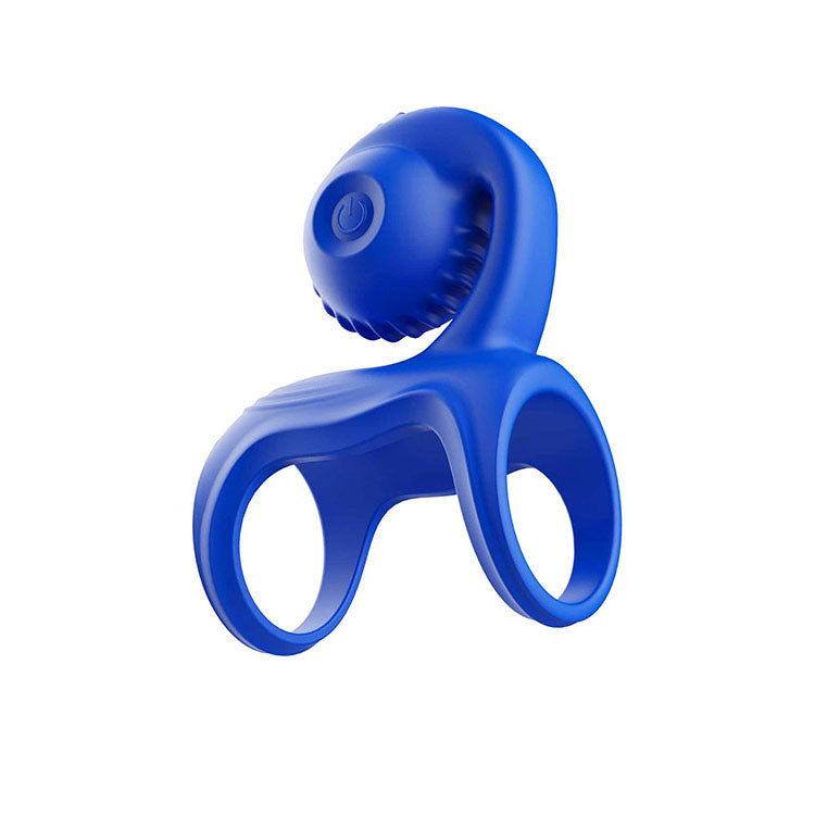 Adam & Eve ROCKIN & ROLLIN SNAIL - Blue Vibrating Couples Cock Ring Cage