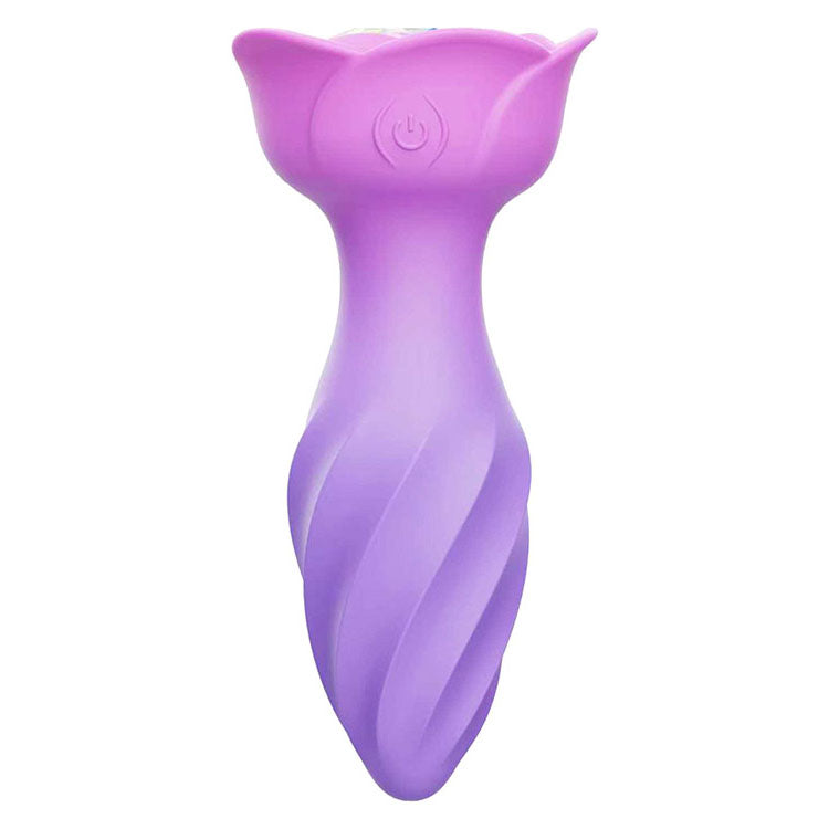 Adam & Eve ROTATING AND VIBRATING ROSE BUTT PLUG - Pink with Gem Base