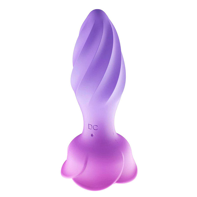Adam & Eve ROTATING AND VIBRATING ROSE BUTT PLUG - Pink with Gem Base