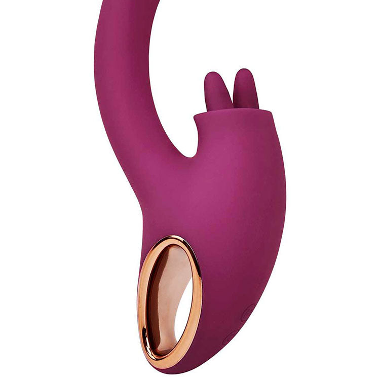 Adam & Eve ROSE GOLD CLIT TICKLER  Rabbit Vibrator - Red 22 cm USB Rechargeable