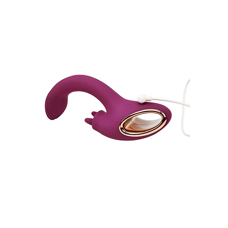 Adam & Eve ROSE GOLD CLIT TICKLER  Rabbit Vibrator - Red 22 cm USB Rechargeable
