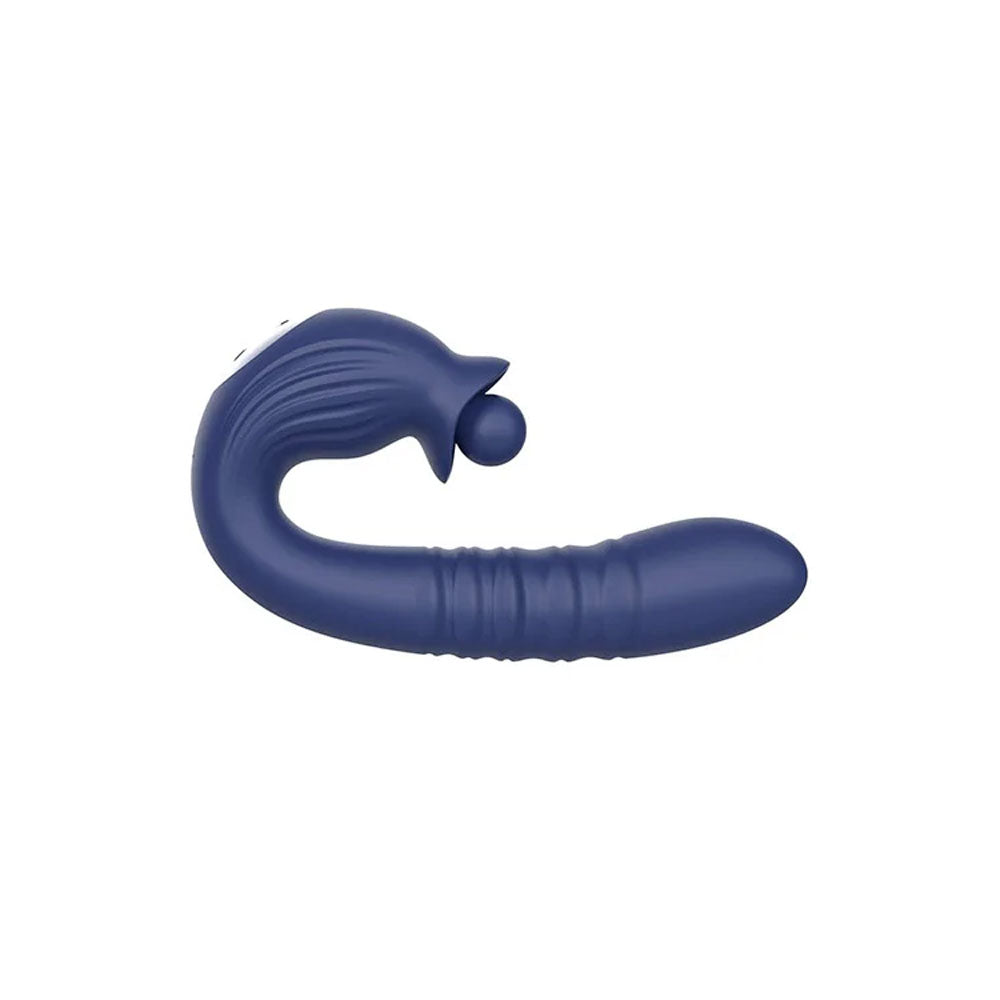 Adam & Eve THE BIG BALLER - Navy Blue 18.8 cm USB Rechargeable Thrusting Rabbit Vibrator
