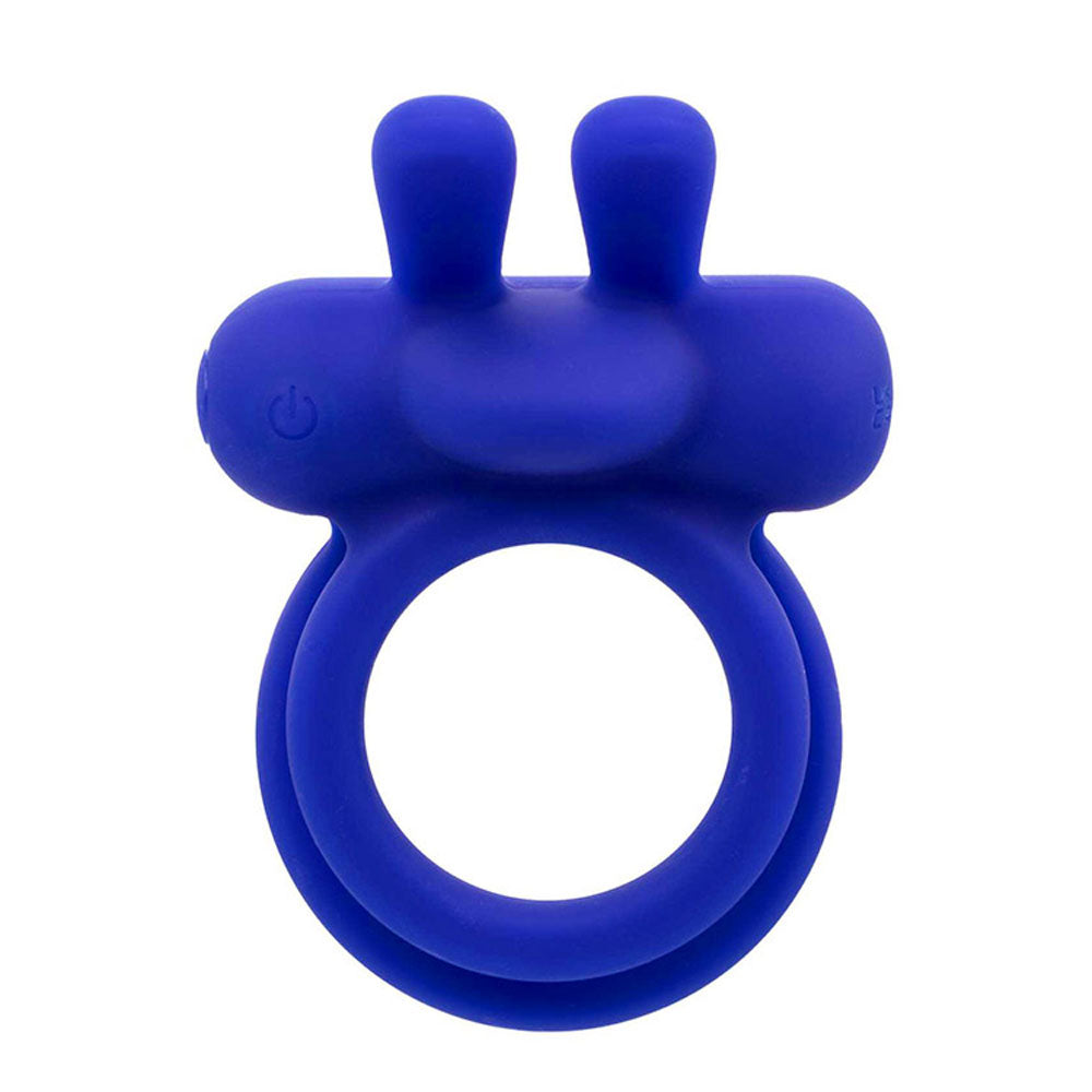 Adam & Eve ROCKIN RABBIT 2.0 Vibrating Cock Ring with Wireless Remote - Blue USB Rechargeable