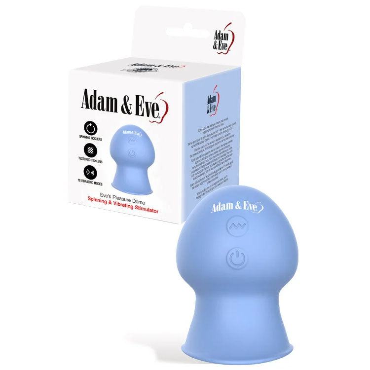 Adam & Eve EVES PLEASURE DOME - Blue - Blue USB Rechargeable Spinning & Vibrating Stimulator