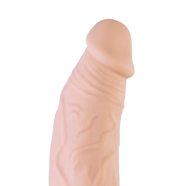 Adam & Eve ADAMS XL VIBRO-SLEEVE - Flesh 21.6 cm USB Rechargeable Vibration Penis Extender Sleeve with Remote