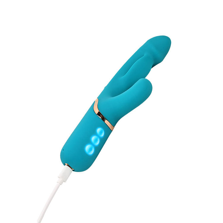 Adam & Eve SIRENS EMBRACE - Teal 24 cm USB Rechargeable Inflatable Rabbit Vibrator