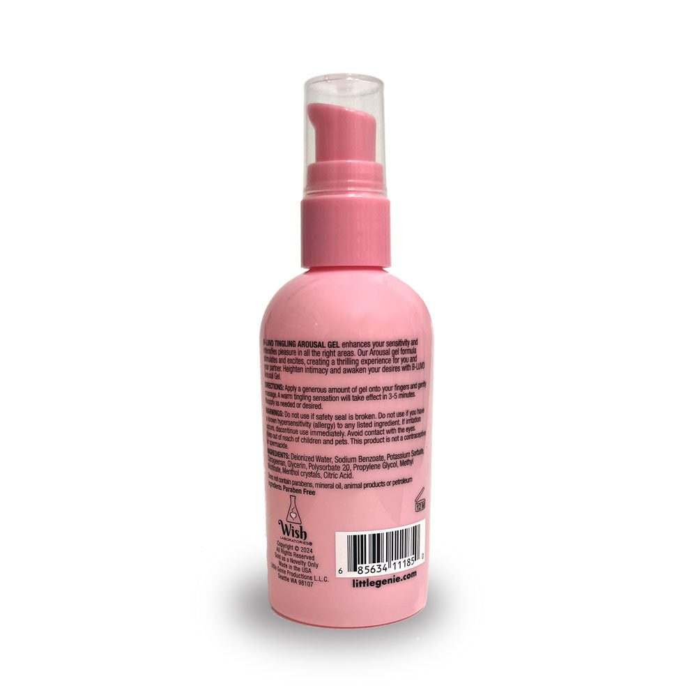B-LUVD Tingling Arousal Gel - Water Based Unisex Lubricant - 118 ml Bottle