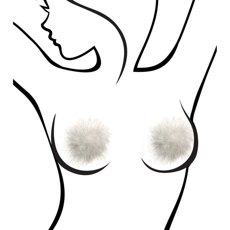 Sexy AF - Nipple Couture White Marabou