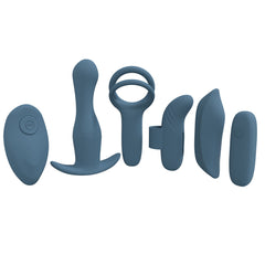 LOVELINE Supreme Weekend Bullet Vibrator and Cock Ring Kit - Blue