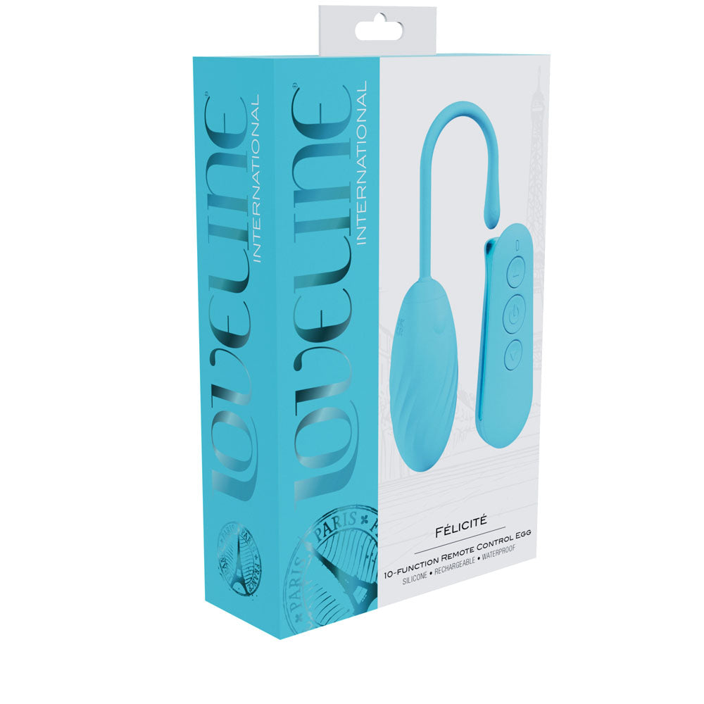 LOVELINE Felicite Vibrating Egg with Wireless Remote - Blue USB Rechargeable