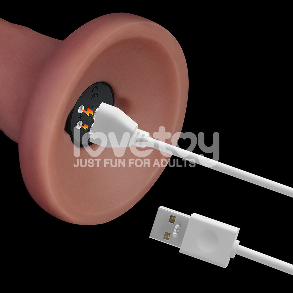 Dual Density Power Cock - 8 Inch Flesh - Flesh 20 cm USB Rechargeable Vibrating Dong