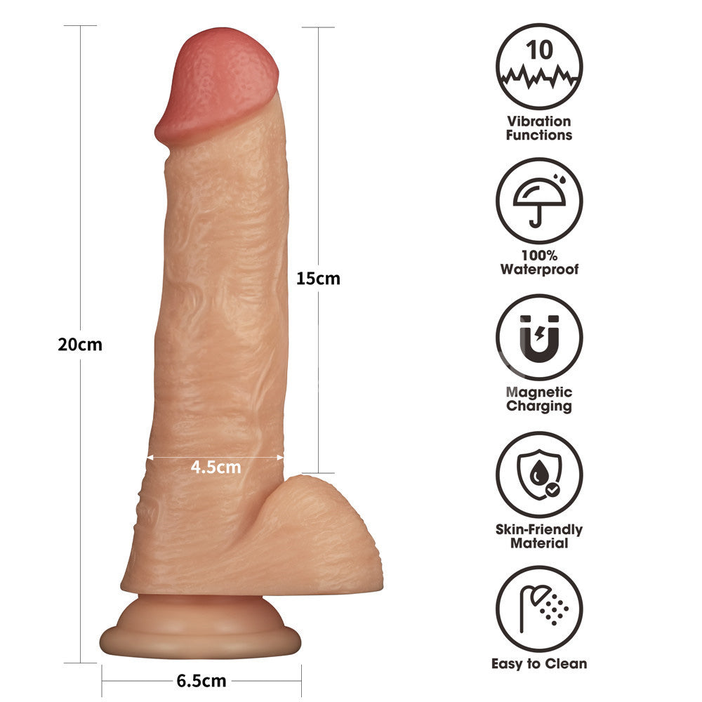 8 Inch Power Basics - Flesh 20 cm USB Rechargeable Vibrating Dong