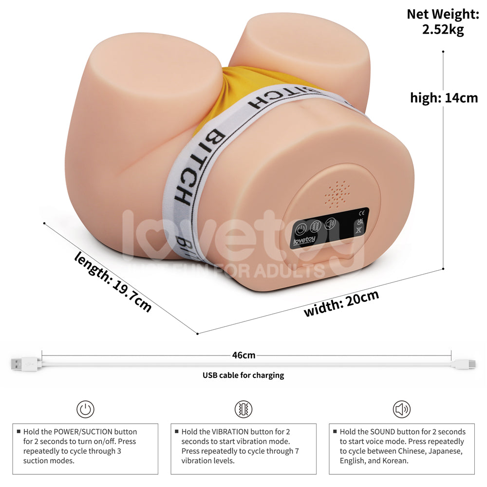 Streetgirls Sensation Pulse - Flesh USB Rechargeable Vibrating Sucking & Moaning Doggy Style Masturbator