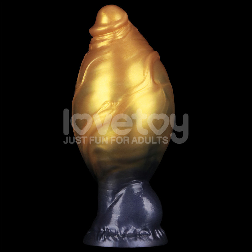 Aerosx 7.5 Inch Dual Density Inflatable Dildo - Gold/Blue 24 cm Inflatable Fantasy Dildo